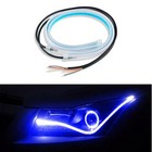 STRISCIA FARO AUTO LED TUBO NEON 12V FLESSIBILE 60CM ICE BLU GIALLO AMBRA 03041