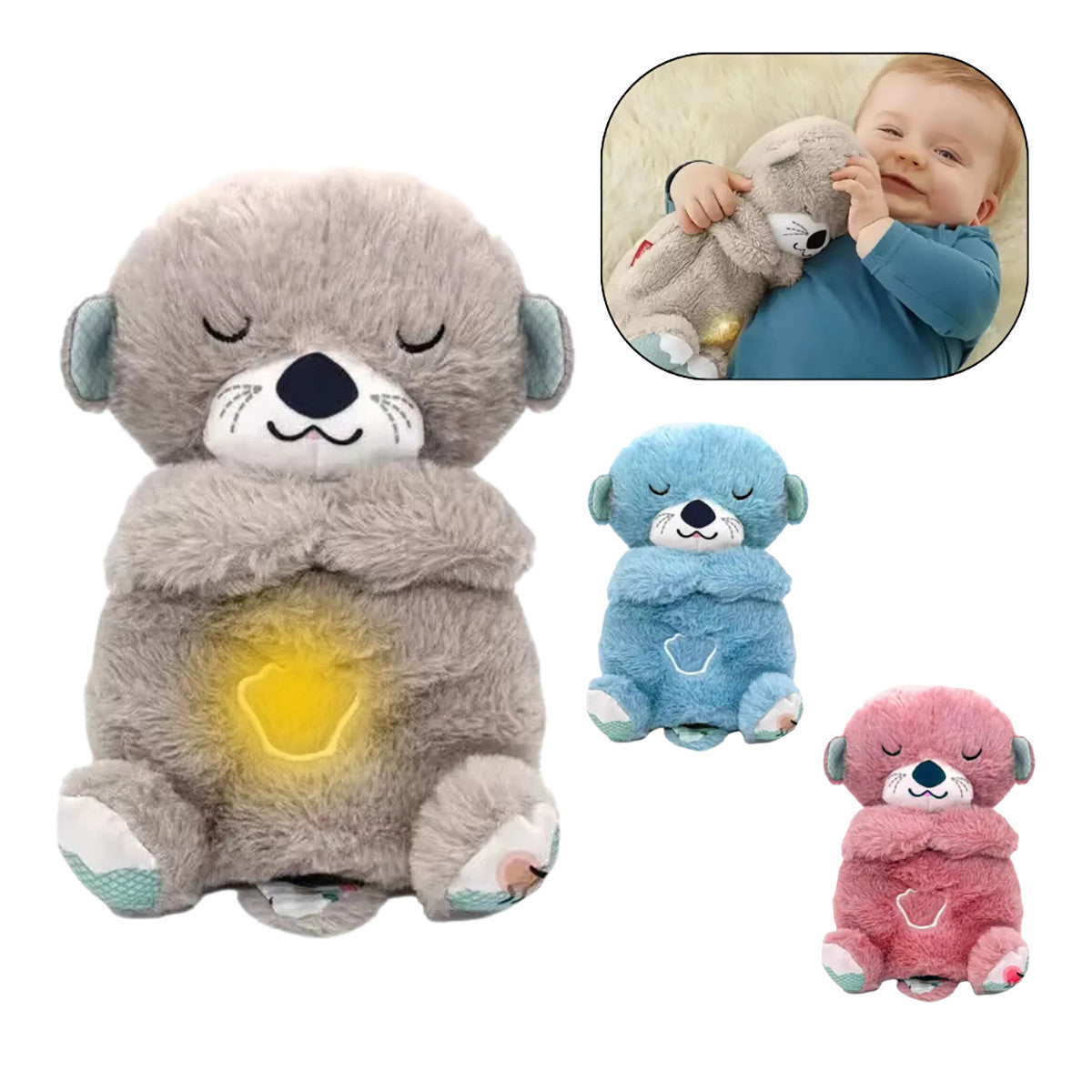 PELUCHE BAMBINI CON NINNA NANNA RESPIRAZIONE ORSACCHIOTTO RESPIRA ANTISTRESS