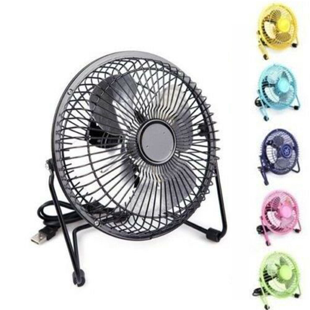 VENTILATEUR À PALES FAN USB EN MÉTAL AVEC INTERRUPTEUR POUR PC 20 cm.