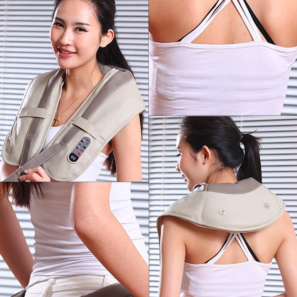 MASSEUR SHIATSU NUQUE JAMBES FESSES DOS CHAUFFANT THERMIQUE