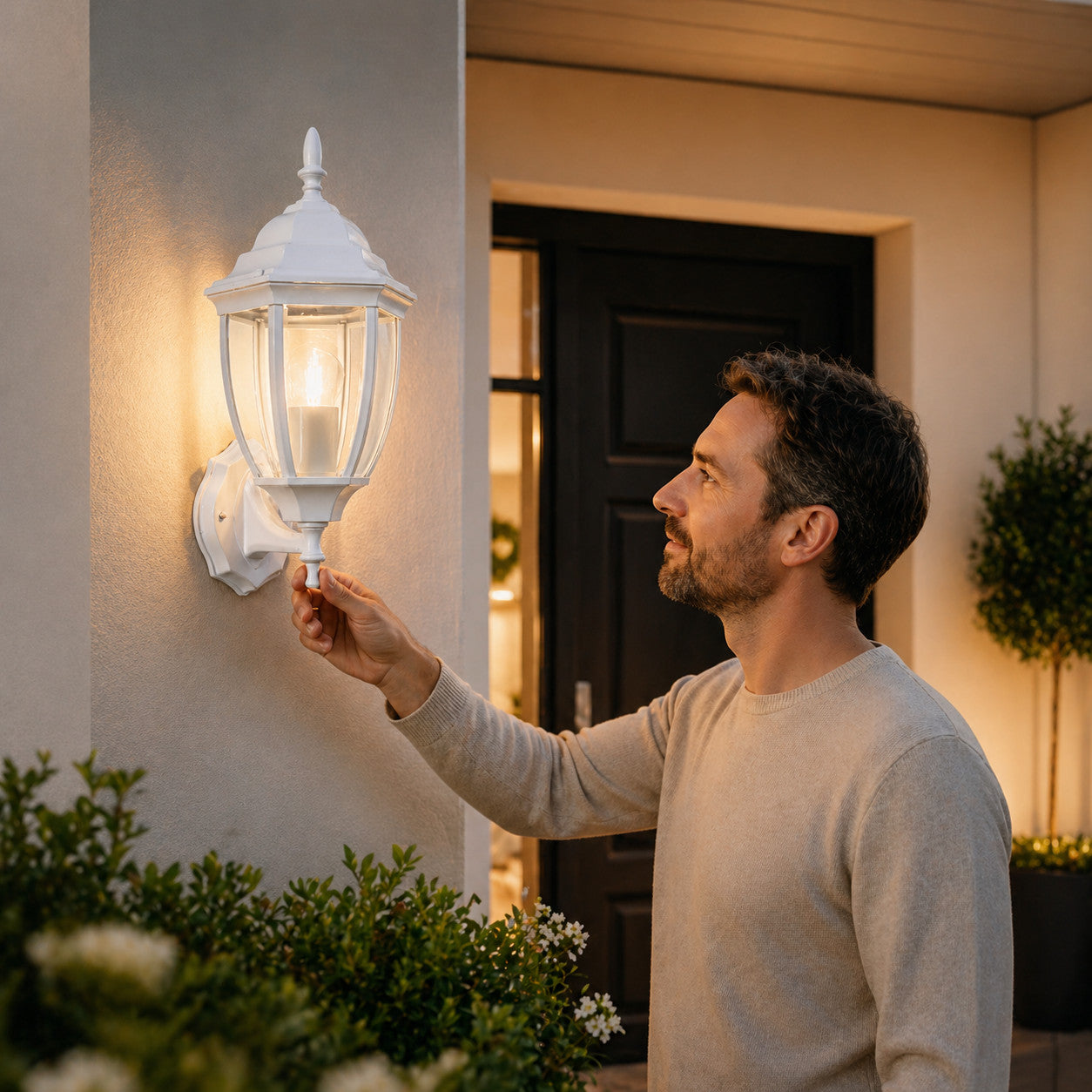 APPLIQUE DA ESTERNO LANTERNA BIANCA PARETE E27 MAX 60W CLASSICA GIARDINO IP44 A2