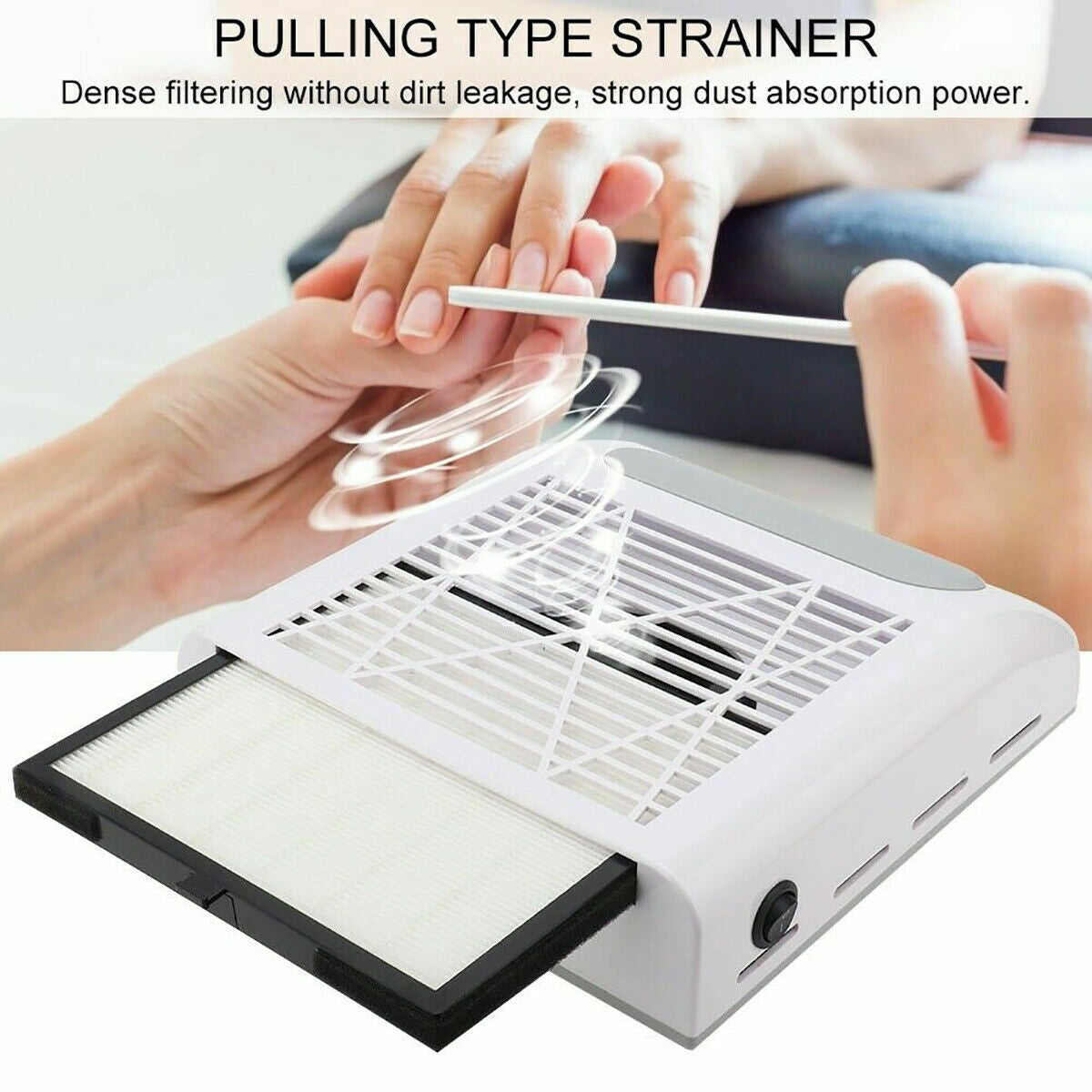ASPIRATORE POLVERI DA TAVOLO UNGHIE NAIL ART MANICURE PROFESSIONALE 80W BQ-858-8