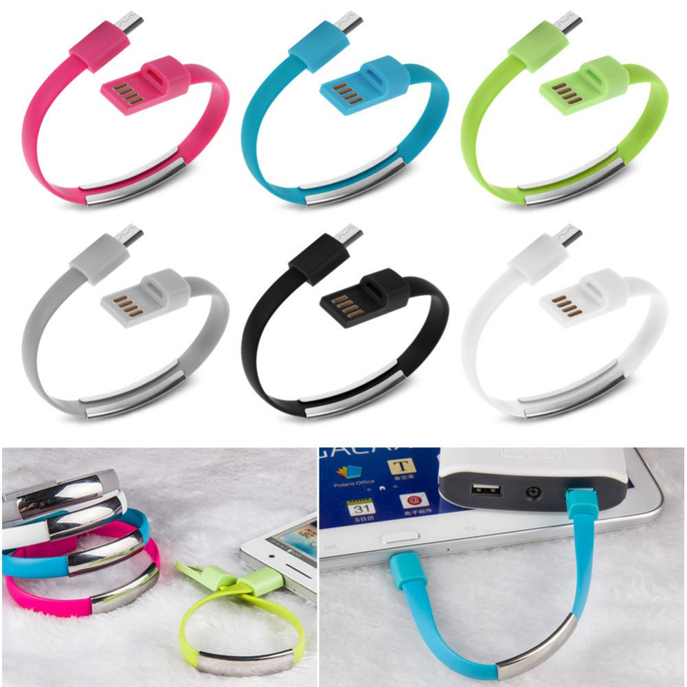 BRACCIALETTO CAVO MICRO USB CARICA SINCRONIZZA SAMSUNG GALAXY VARI COLORI