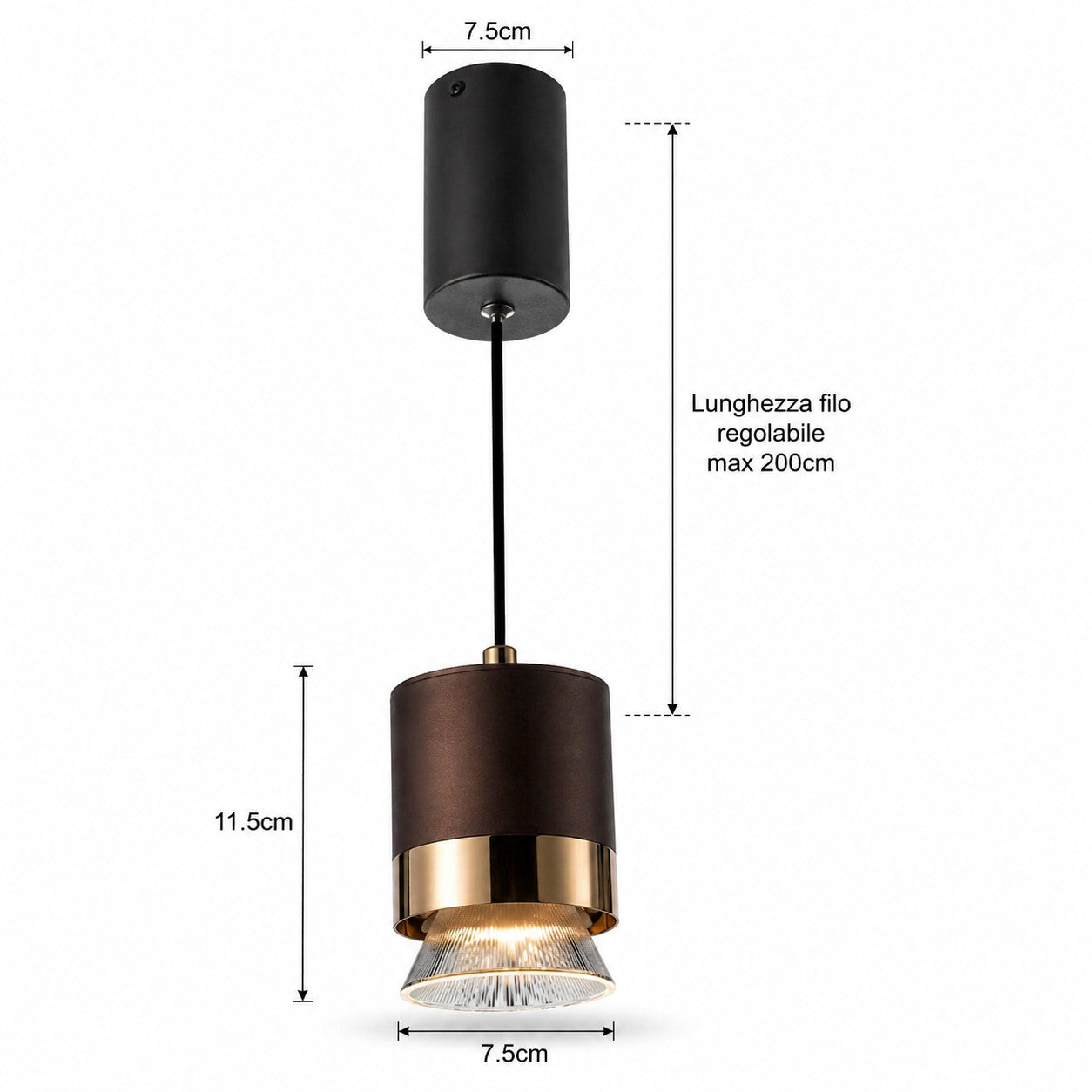 LAMPADARIO LED A SOSPENSIONE MODERNO MARRONE ORO REGOLABILE 3000K-6000K LP035
