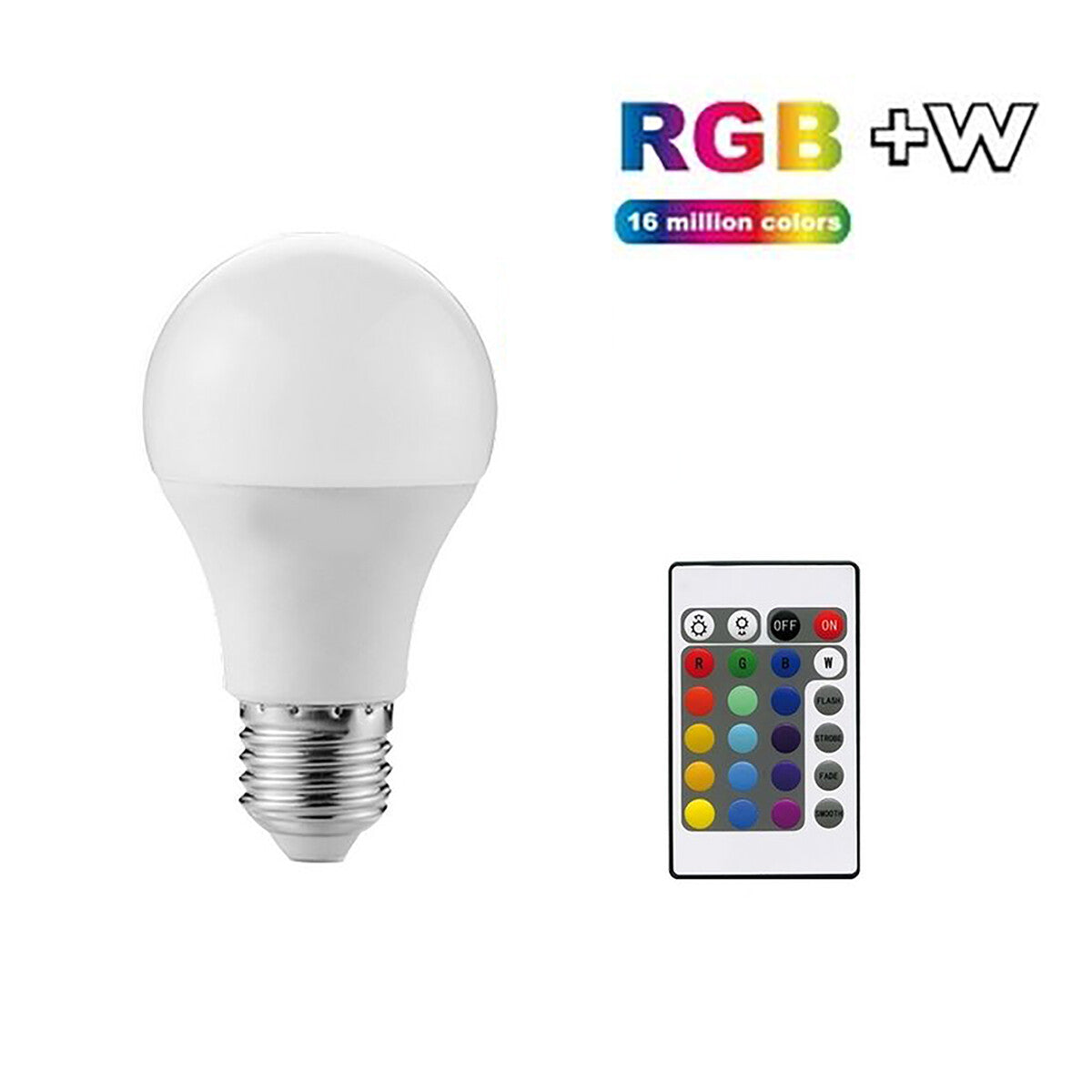 AMPOULE LED E27 9W RGB LAMPE DIMMABLE AVEC TÉLÉCOMMANDE 16 COULEURS