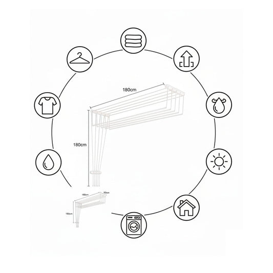 STENDIBIANCHERIA SOFFITTO PARETE INTERNO STENDINO ESTENSIBILE SALVASPAZIO 73208