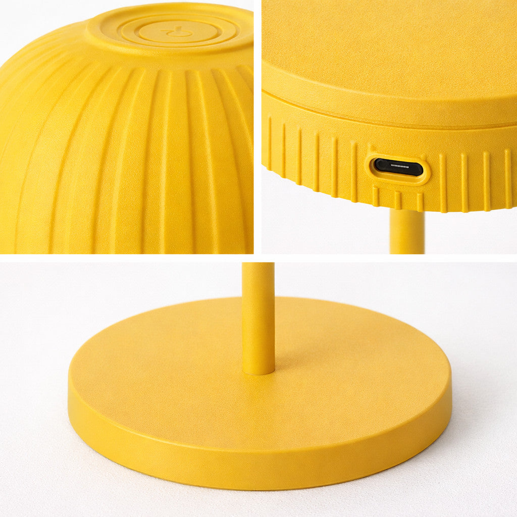 LAMPADA TAVOLO LED RICARICABILE GIALLA TOUCH USB BATTERIA 2000MAH DESIGN LPT144