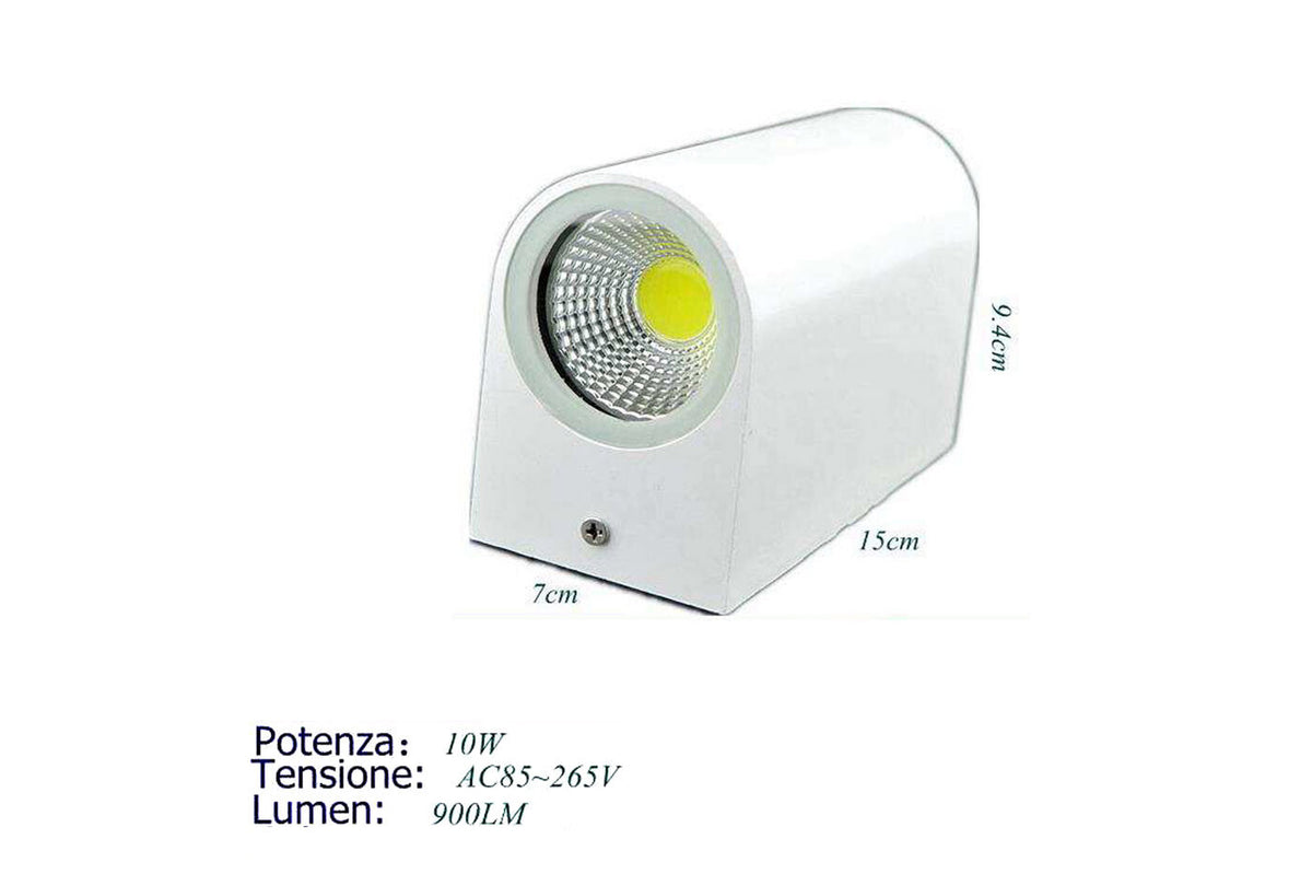 APPLIQUE DOUBLE LED 10W BLANC LAMPE LUMIÈRE FROIDE MURALE HAUT BAS PROJECTEUR EXTÉRIEUR