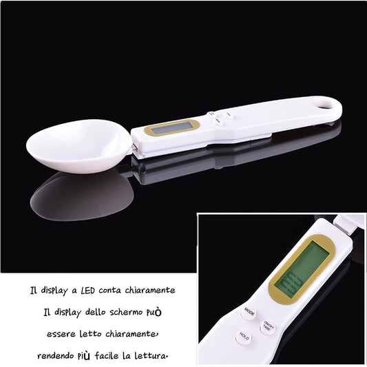 CUCCHIAIO BILANCIA BILANCINO DIGITALE DI PRECISIONE DA CUCINA 0.1 - 500G GRAMMI