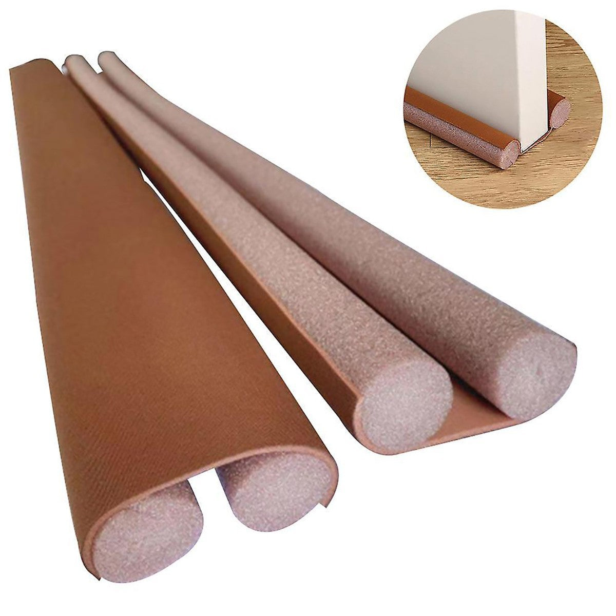 PARAFREDDO SOTTOPORTA ISOLANTE DOPPIO ISOLAMENTO 95CM PARASPIFFERO MARRONE