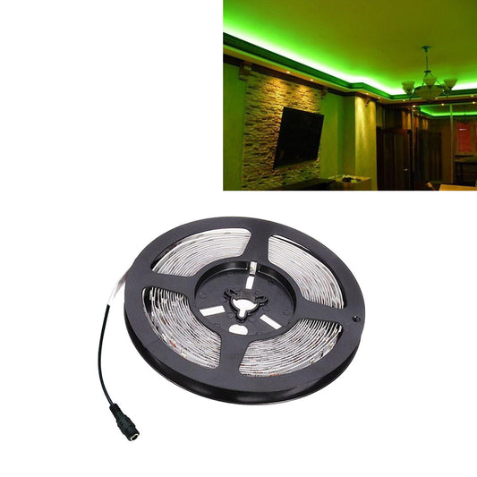 BANDEAU STRIP LED 300 SMD 5050 FLEXIBLE 5M ADHÉSIF LUMIÈRE VERTE IP65 14.4 W/MT