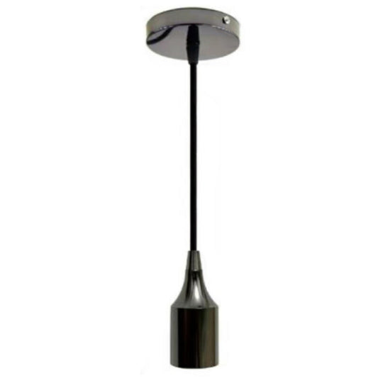 SUPPORT DE DOUILLE SUSPENSION PLAFONNIER PENDENTIF VINTAGE 2M JD02 NOIR