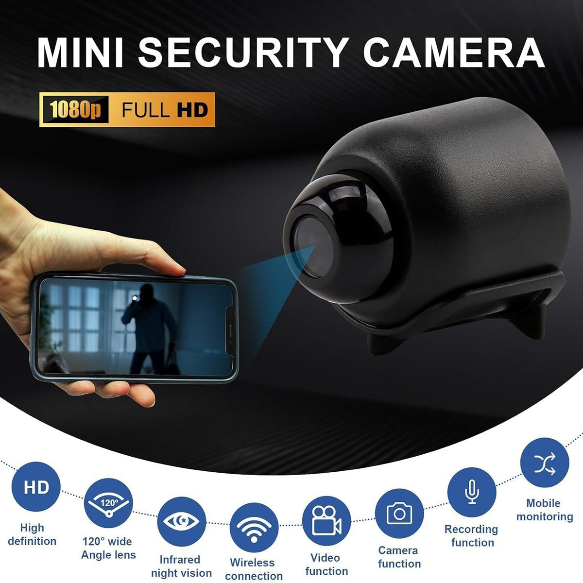 TELECAMERA IP WI-FI SMART DOME INTERNO SORVEGLIANZA NOTTURNA AUDIO APP AS-05583