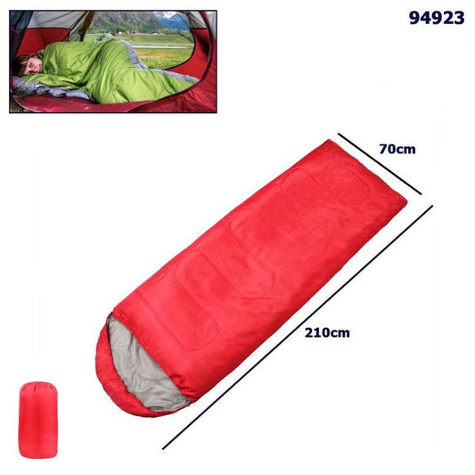 SAC DE COUCHAGE ÉTÉ HIVER CAPUCHE CAMPING IMPERMÉABLE 210X70CM ROUGE