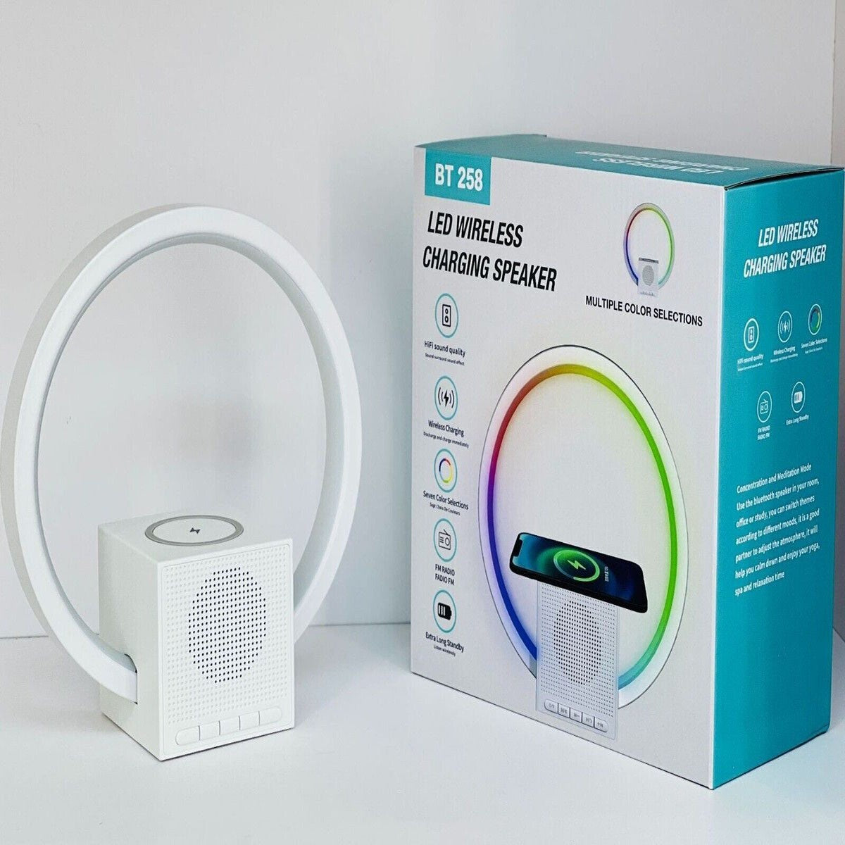ENCEINTE RECHARGEABLE LAMPE LED RGB RECHARGE SANS FIL BLUETOOTH RADIO 258