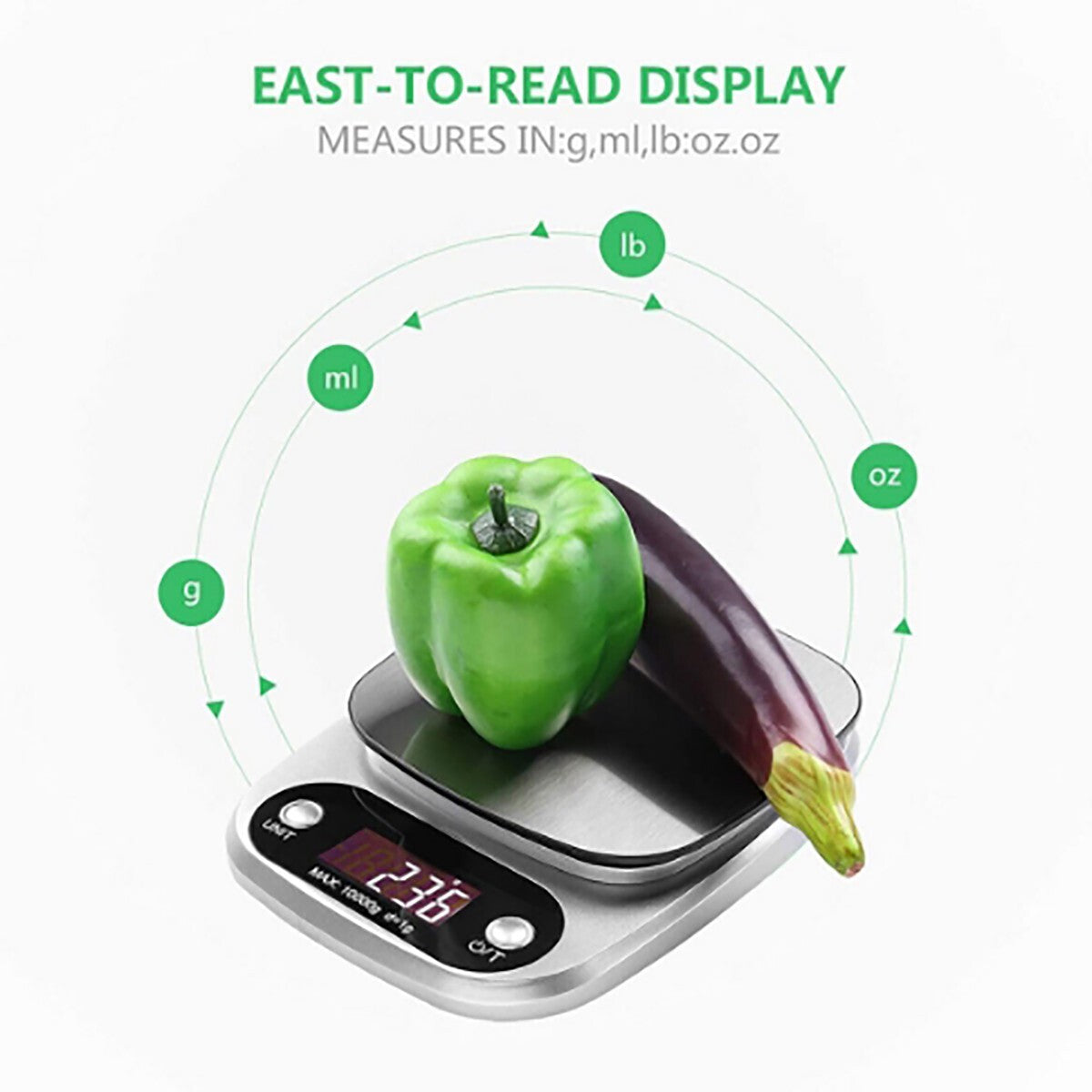 BALANCE DE CUISINE ÉLECTRONIQUE NUMÉRIQUE LCD DE 1G À 10KG BOUTON TARE MAISON B34