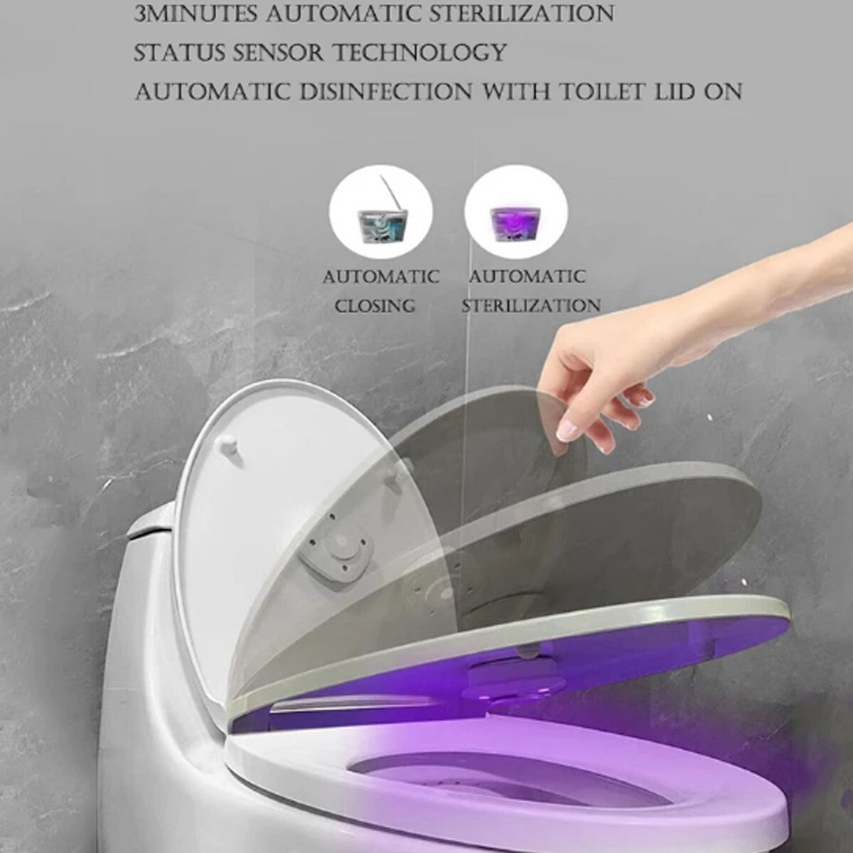 STERILIZZATORE WC RAGGI ULTRAVIOLETTI UVC BAGNO PROFUMO LUCE NOTTURNA USB YX-530
