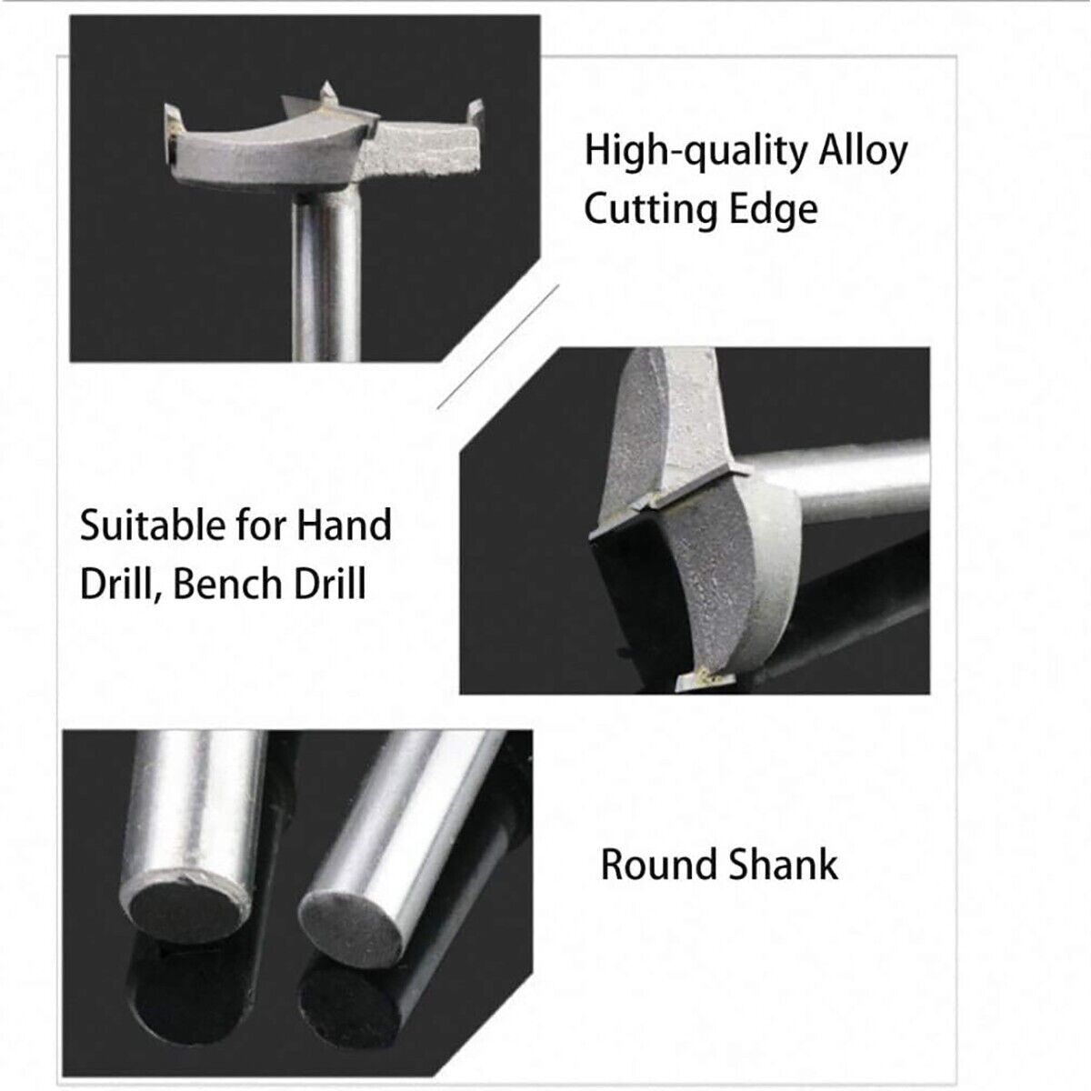 SET DI 5 FRESE TAZZA METALLO DURO DA 15 25 25 30 35MM PER LEGNO DURO PRESSATO