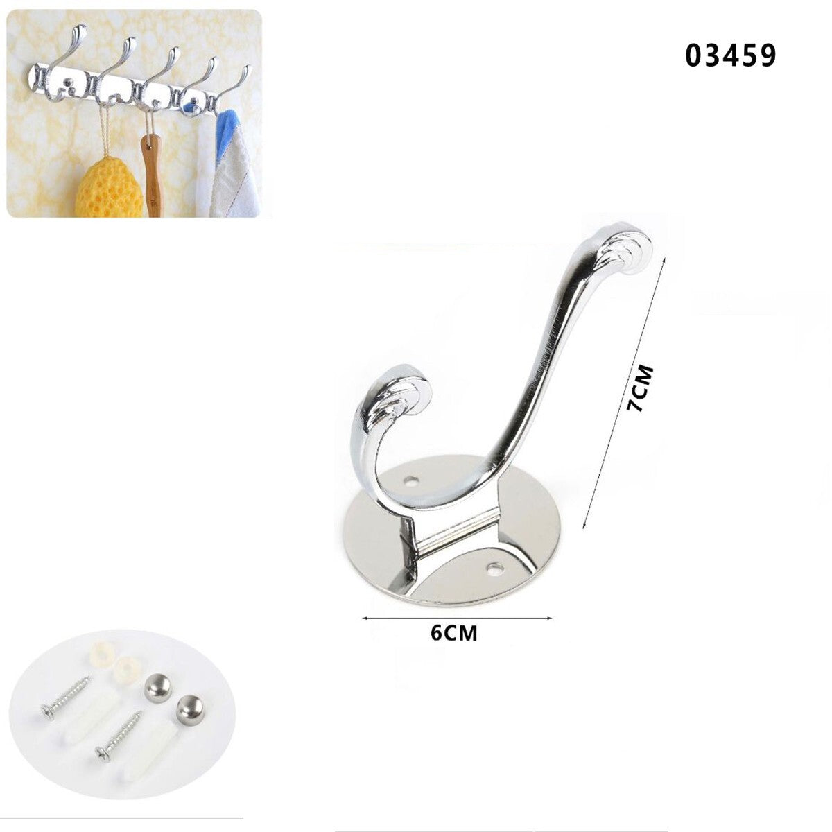 GANCIO APPENDIABITI BAGNO MURO GANCI ASCIUGAMANI CASA CROMATO DA PARETE 03459