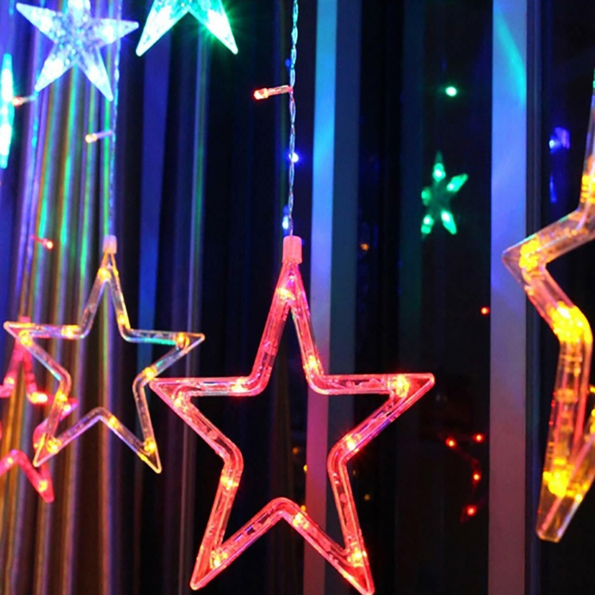 GUIRLANDE LUMINEUSE ÉTOILE LUMIÈRE RGB COULEURS ÉTOILES LUMIÈRES LED NOËL FÊTES DÉCORATIONS