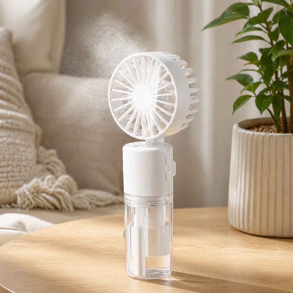 VENTILATEUR PORTABLE AVEC SPRAY HUMIDIFICATEUR RECHARGEABLE USB MINI VENTILATEUR AS-07114