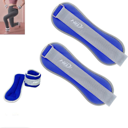 COPPIA DI PESI SABBIA REGOLABILI SPORT POLSO E CAVIGLIA FITNESS 1 KG BLU 90051*