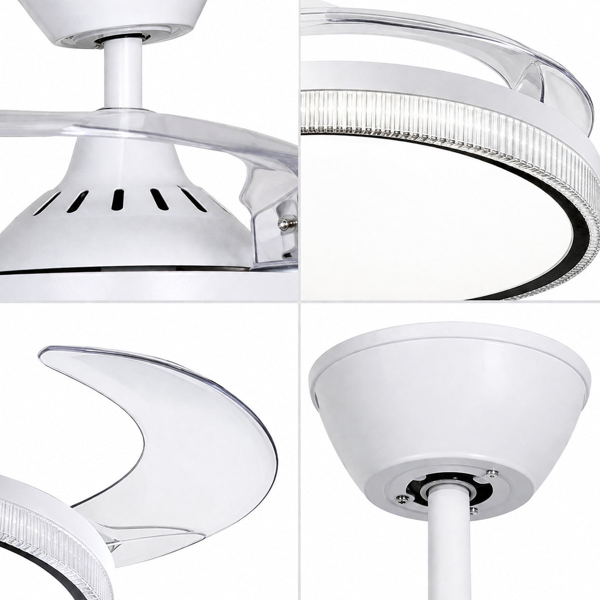 VENTILATORE DA SOFFITTO CON LUCE LED PALE RETRATTILI 42" 80W DIMMERABILE SJ-199