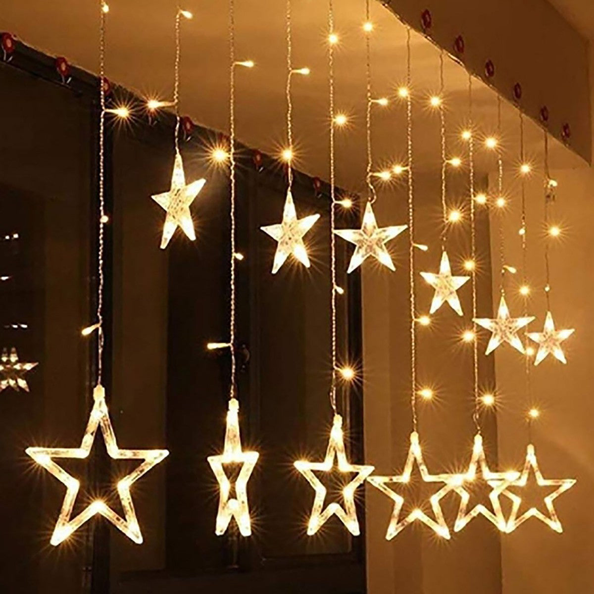 GUIRLANDE LUMINEUSE ÉTOILE BLANC CHAUD ÉTOILES LUMIÈRES LED NOËL FÊTES DÉCORATIONS