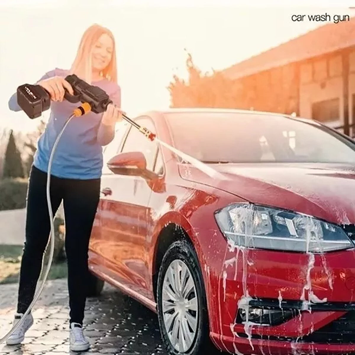 IDROPULITRICE PISTOLA PORTATILE BATTERIA PRESSIONE LAVAGGIO AUTO 48V