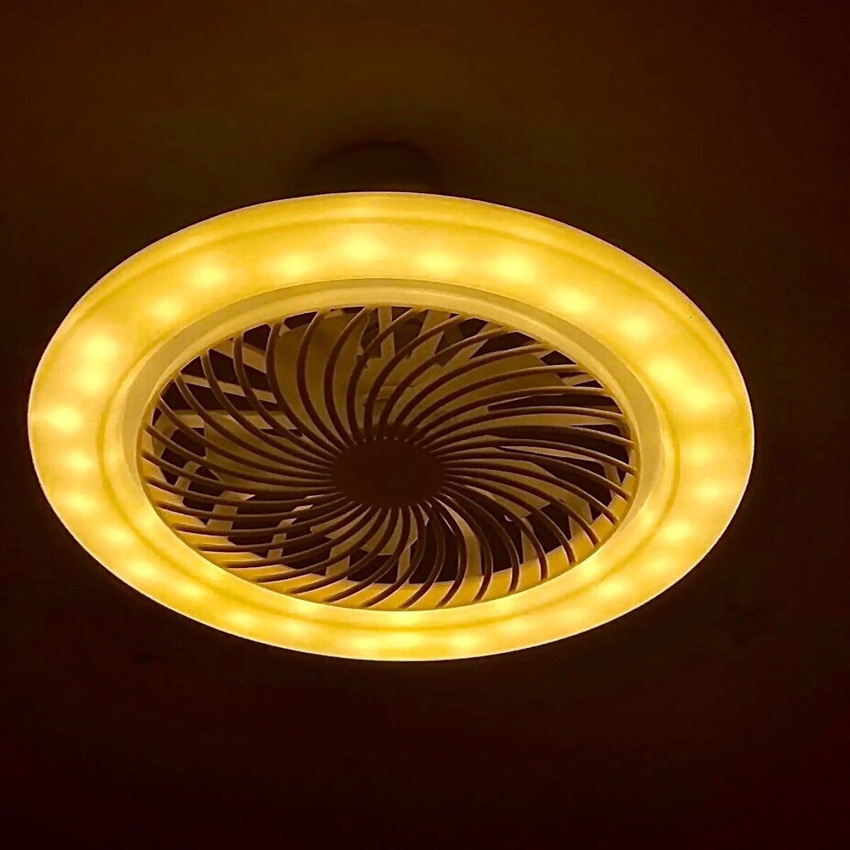 VENTILATORE PLAFONIERA LED DA SOFFITTO E27 REGOLABILE TELECOMANDO 30W AS-01579