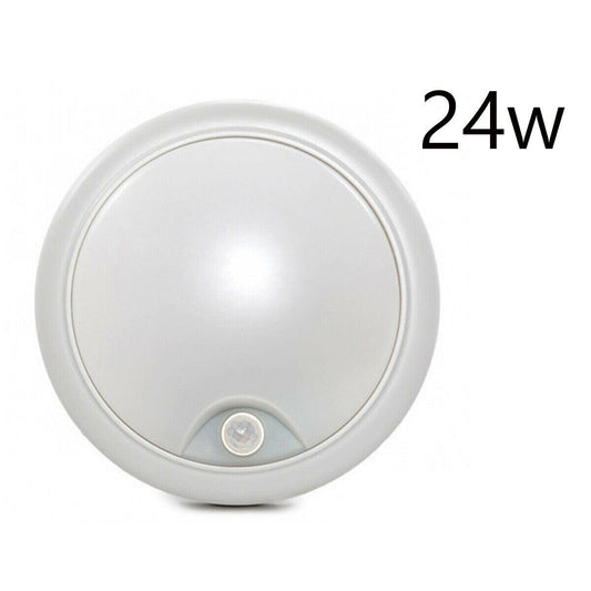 PLAFONIERA LED SOFFITTO ROTONDA 24W LUCE FREDDA SENSORE MOVIMENTO INFRAROSSI 175