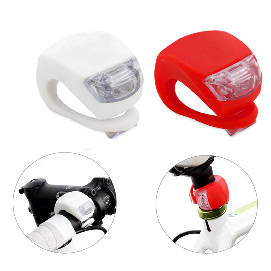 KIT 2 FEUX DE VÉLO À LED EN SILICONE AVANT ARRIÈRE VÉLO LUMIÈRE