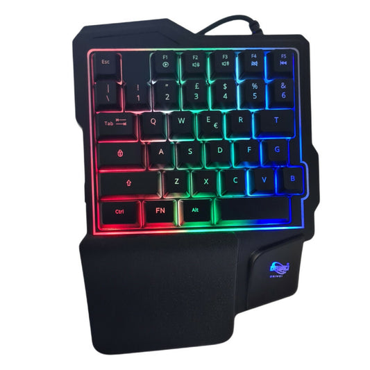 TASTIERA GAMING UNA SOLA MANO 35 TASTI CABLATI RGB USB RETROILLUMINATA LD-9300