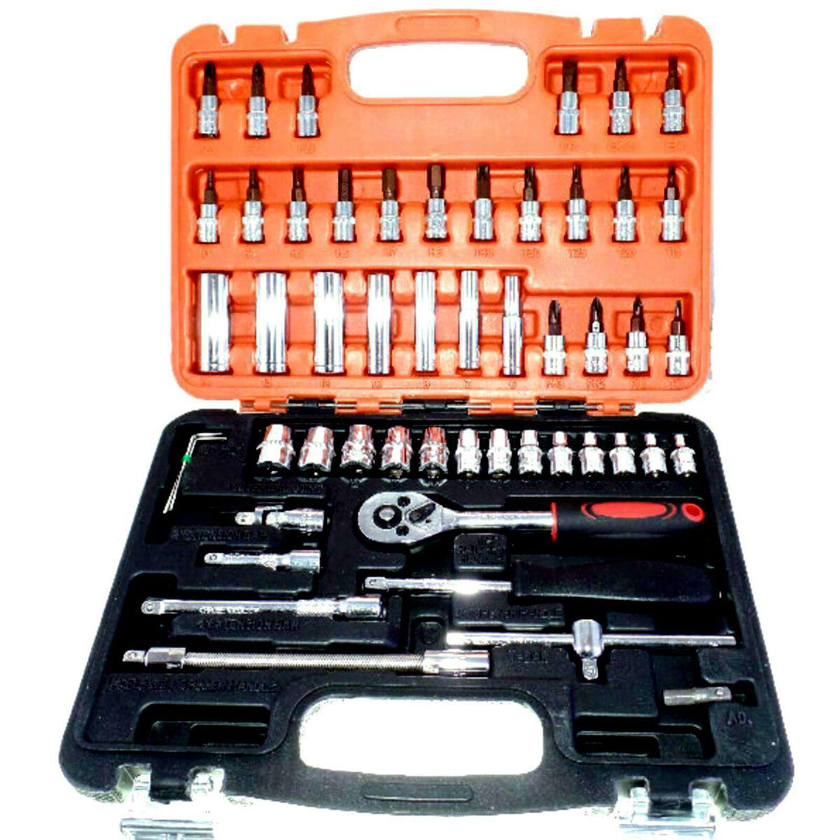 JEU DE CLÉS À DOUILLE ET CLIQUET 53 PIÈCES CHROME-VANADIUM EN MALLETTE