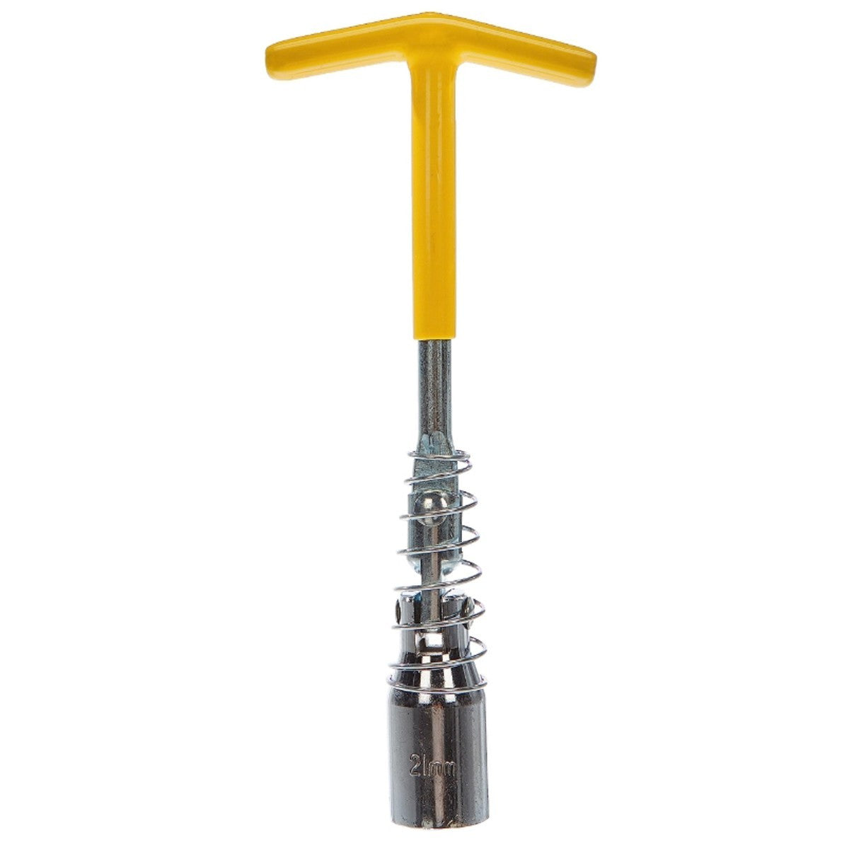 CLÉ À BOUGIE EN T 21MM AVEC RESSORT ARTICULÉ POIGNÉE ANTIDÉRAPANTE MONTE DÉMONTE