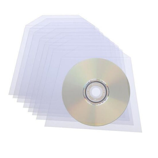 100 POCHETTES ÉTUIS HOUSSES AVEC RABAT EN PVC POUR CD DVD VIDES TRANSPARENTES PROTECTION