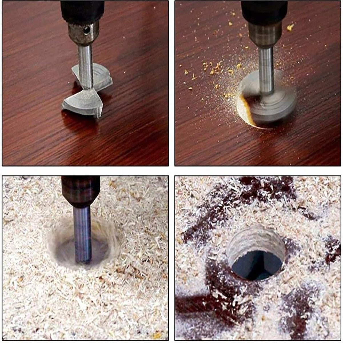 SET DI 5 FRESE TAZZA METALLO DURO DA 15 25 25 30 35MM PER LEGNO DURO PRESSATO