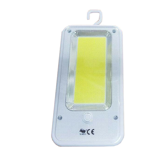 LAMPADA LED COB RICARICABILE 9W LUCE EMERGENZA ARMADI GANCIO CAMPEGGIO TE-B0213