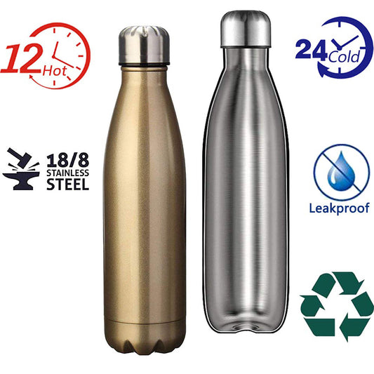 BOUTEILLE D'EAU ISOTHERME EN ACIER INOXYDABLE DE 550 ML, CHAUD ET FROID, PORTABLE