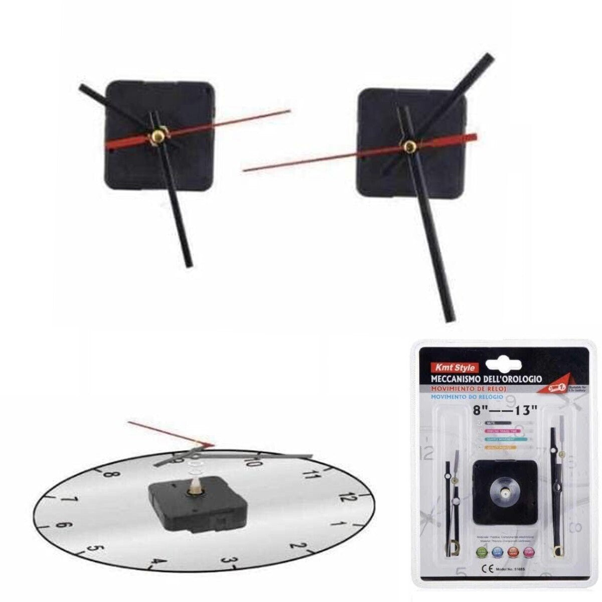 MECCANISMO MOVIMENTO OROLOGIO DA PARETE INGRANAGGIO LANCETTE A SCELTA 8-13MM