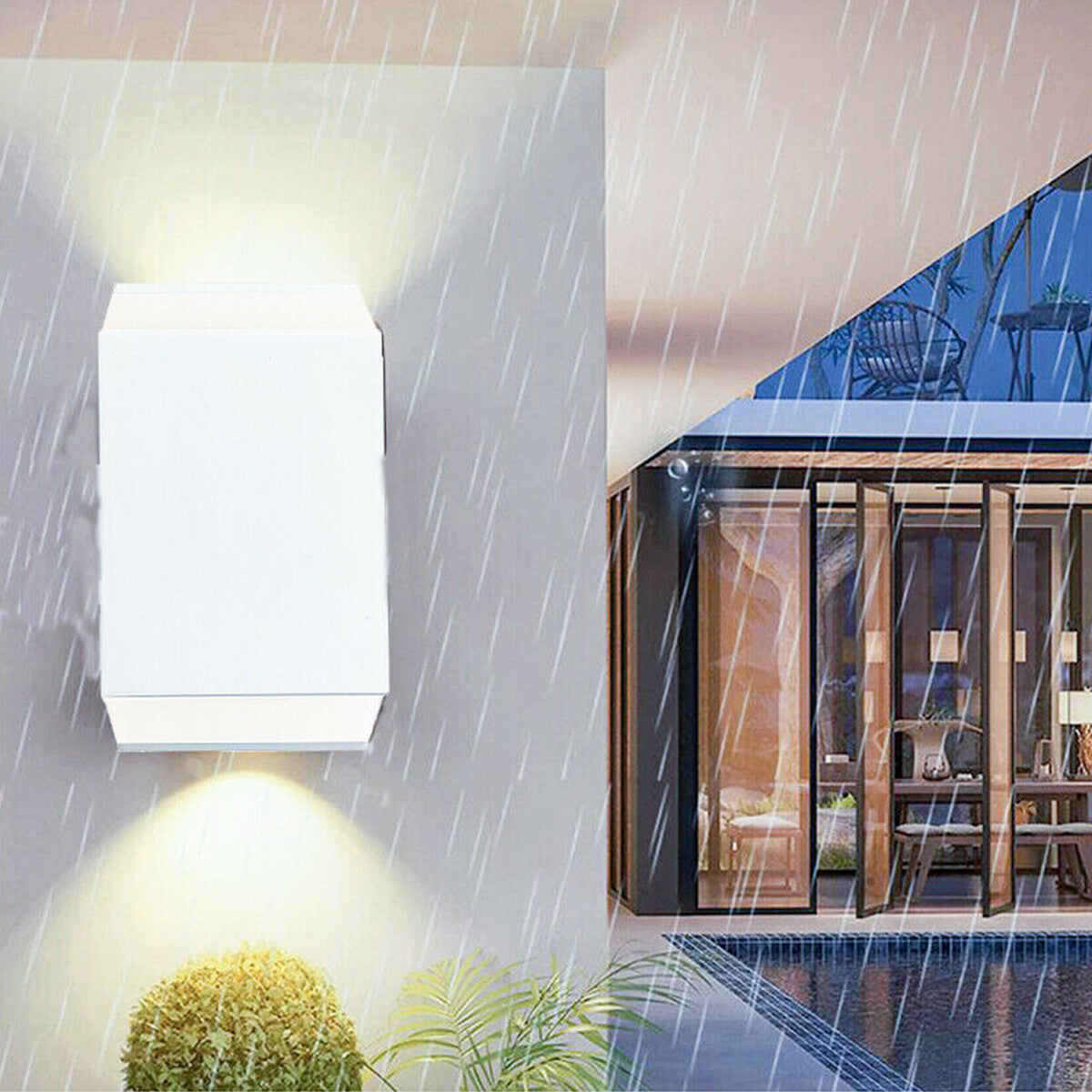 APPLIQUE PARETE LED 6W LAMPADA MURO IP65 MODERNO DOPPIA LUCE NATURALE 4000K