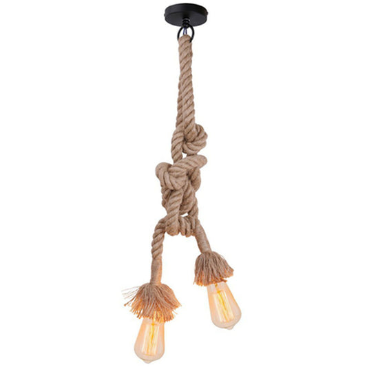 PORTALAMPADA LAMPADARIO SOFFITTO CORDA DOPPIA E27 EDISON PENDENTE NODO VINTAGE