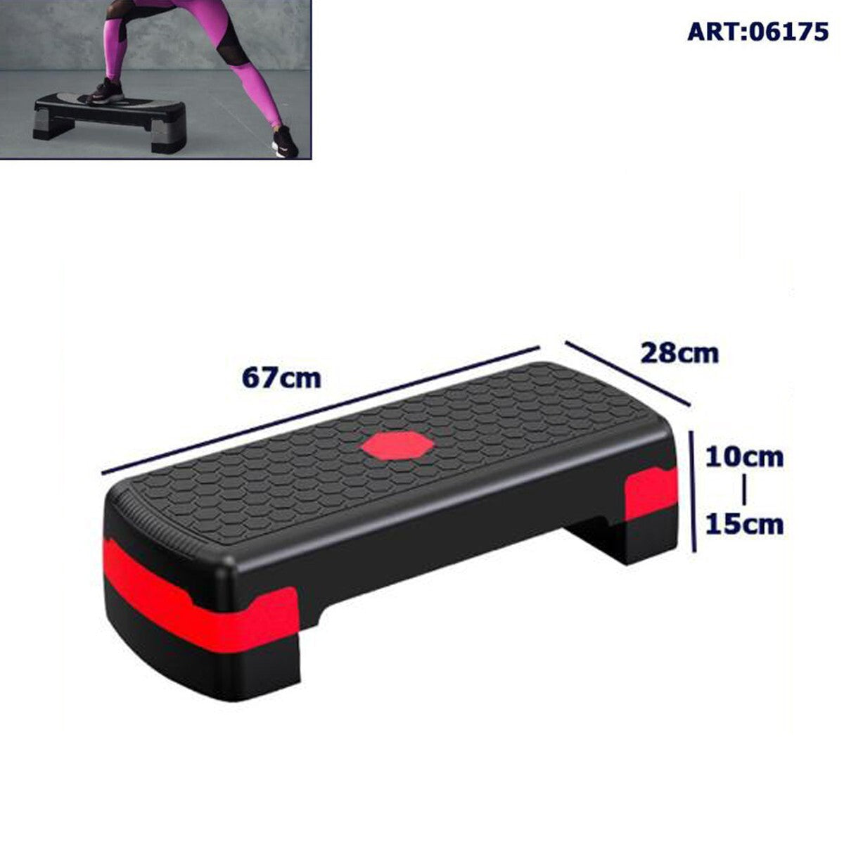 STEPPER AEROBICA PEDANA STEP REGOLABILE 2 LIVELLI CARDIO FITNESS YOGA PALESTRA