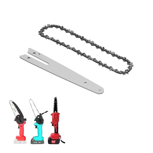 KIT LAME BARRE ET CHAÎNE 8" DE RECHANGE POUR MINI-TRONÇONNEUSE À BATTERIE 43 MAILLONS
