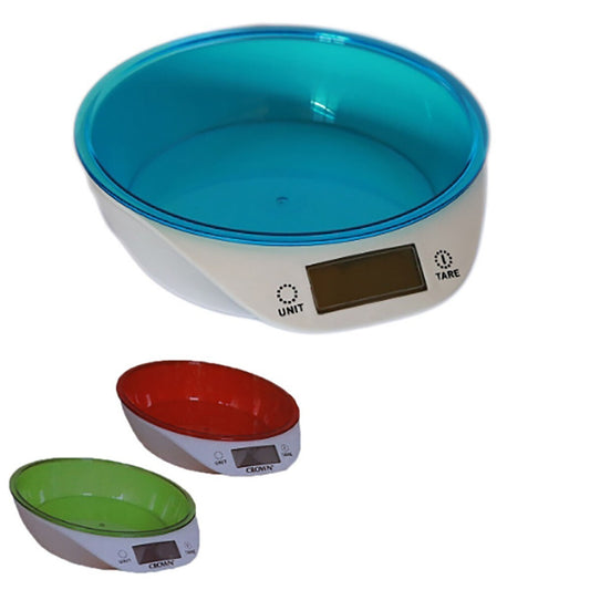 BALANCE DE CUISINE DIGITALE PRÉCISION MAX 5KG PLATEAU BOL TARE PÈSE ALIMENTS