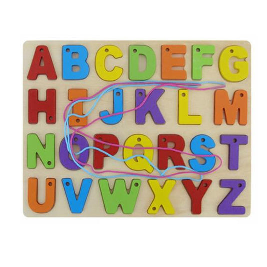 JEU ÉDUCATIF EN BOIS AVEC LETTRES MAJUSCULES COLORÉES ENFANTS MONTESSORI 74465