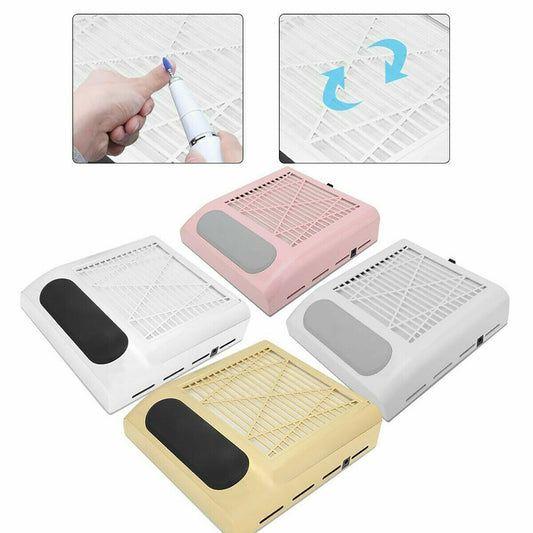 ASPIRATEUR DE POUSSIÈRE D'ONGLES DE TABLE NAIL ART MANUCURE PROFESSIONNEL 80W BQ-858-8