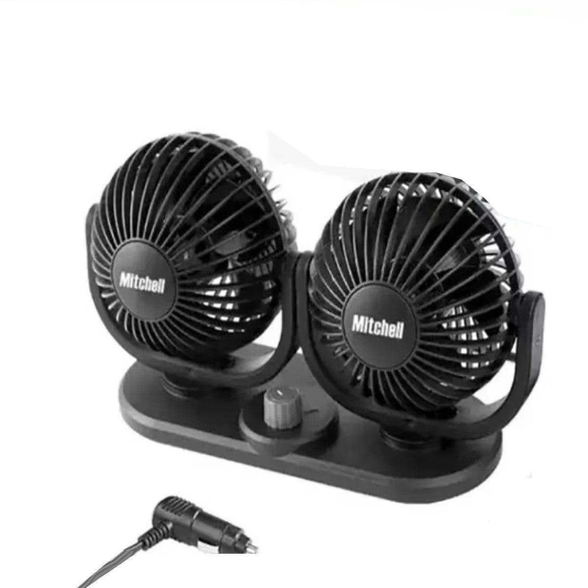 DOPPIO VENTILATORE PER AUTO 12V PORTATILE DA VIAGGIO REGOLABILE ARIA FRESCA