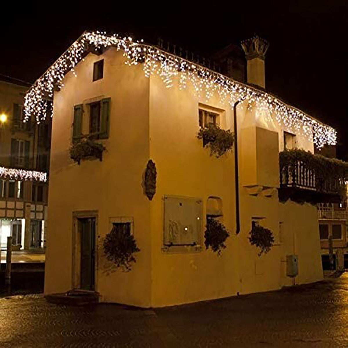 RIDEAU LUMINEUX EXTÉRIEUR 150 LED NOËL BLANC CHAUD FIXE ET FROID CLIGNOTANT
