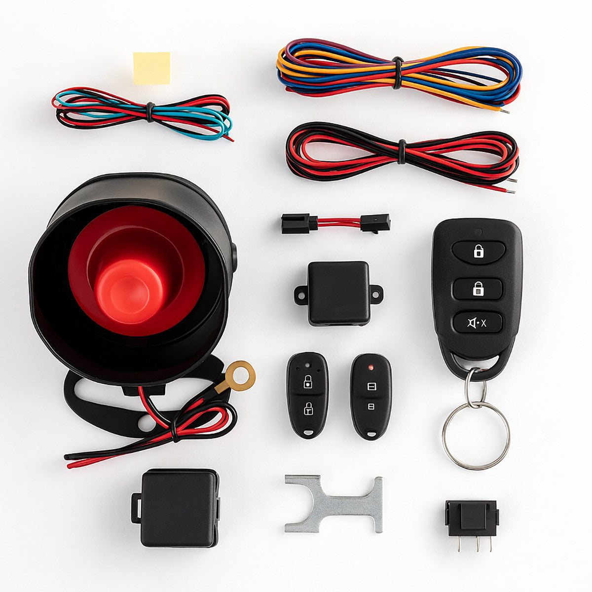 ANTIFURTO AUTO MOTO UNIVERSALE SIRENA POTENTE 2 TELECOMANDI WIRELESS CTC100 T205